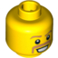 Набор LEGO Minifig Head Dual Sided - Brown Eyebrows and Moustache, Happy / Scared Print [Blocked Open Stud], Желтый