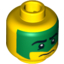 Набор LEGO Minifig Head with Green War Paint Print [Blocked Open Stud], Желтый