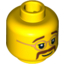 Набор LEGO Minifig Head Glasses with Brown Moustache and Eyebrows Print [Blocked Open Stud], Желтый
