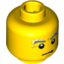 Набор LEGO Minifig Head Male White and Gray Bushy Eyebrows, Crow's Feet Print [Blocked Open Stud], Желтый