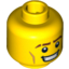 Набор LEGO Minifig Head Male Thick Brown Eyebrows, Cheek Lines and Open Mouth Smile Print [Blocked Open Stud], Желтый