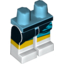 Набор LEGO Legs and Medium Azure Hips with Black, Yellow, and Medium Azure Wrap Dress Print, Белый