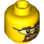 Набор LEGO Minifig Head Glasses with Safety Goggles, Brown Eyebrows and Goatee Print [Hollow Stud], Желтый