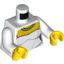Набор LEGO Torso Wedding Dress with Necklace Print / White Arms / Yellow Hands, Белый