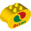 Набор LEGO Duplo, Brick 2 x 4 x 2 Rounded Ends with Octan Logo Print, Желтый