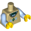 Набор LEGO Torso Argyle Sweater Vest with Green Bow Tie Print / Bright Light Blue Arms / Yellow Hands, Tan