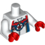 Набор LEGO Torso Zip Jacket with Red Star in Blue Circle with Wings Print / White Arms / Red Hands, Белый
