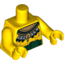 Набор LEGO Torso Bare Chest with Muscles Outline, Green Sash and Aztec Feather Necklace Print / Yellow Arms / Yellow Hands, Желтый
