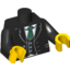 Набор LEGO Torso Jacket and Vest with Buttons and White Shirt and Green Tie Print / Black Arms / Yellow Hands, Черный