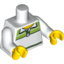 Набор LEGO Torso Male Tennis Shirt with Lime Print / White Arms / Yellow Hands, Белый