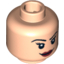 Набор LEGO Minifig Head Dual Sided Female Eyelashes and Red Lips, Smile / Angry Print [Blocked Open Stud], Light Flesh