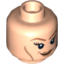 Набор LEGO Minifig Head Dual Sided Female with Eyelashes, Dark Orange Eyebrows and Cheek Lines, Smile / Angry Print [Hollow Stud], Light Flesh