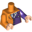 Набор LEGO Torso Batman Suit with Dark Purple Half Panel and Tie Print / Dark Purple Arm Left / Orange Arm Right / Light Flesh Hands, Оранжевый