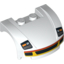 Набор LEGO Vehicle Mudguard 3 x 4 x 1 2/3 Curved Front with Headlights and Grille with Red and Yellow Trim Print, Белый