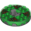 Набор LEGO Turntable 6 x 6 Round Pearl Dark Gray Base Serrated with Trans-Green Top with Hollow Studs and Black and Orange Print, Прозрачный зеленый