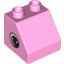 Набор LEGO Duplo, Brick 2 x 2 Slope 45 with Eye with White Spot and Curve Print on Both Sides, Ярко-розовый