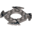 Набор LEGO Ring 4 x 4 with 2 x 2 Hole and 4 Serrated Ends with Black and White Print (Ninjago Spinner Crown), Flat Silver