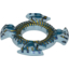 Набор LEGO Ring 4 x 4 with 2 x 2 Hole and 4 Swirl Ends with Yellow Scales Print (Ninjago Spinner Crown), Trans-Dark Blue