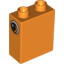 Набор LEGO Duplo, Brick 1 x 2 x 2 with Eye with White Spot and Curve Print on Both Sides, Оранжевый