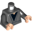 Набор LEGO Torso Jedi Robe, Waist Sash and Black Open-Neck Shirt Print / Black Arms / Light Flesh Hands, Темный сине-серый