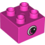Набор LEGO Duplo Brick 2 x 2 with Eye with White Spot and Curve Print on Both Sides, Темно-розовый