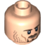 Набор LEGO Minifig Head Dual Sided LotR Aragorn Brown Beard and Stubble Stern / Clenched Teeth Print [Hollow Stud], Light Flesh