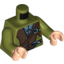 Набор LEGO Torso LotR Cloak with Brown Collar and Straps Print (Legolas) / Olive Green Arms / Light Flesh Hands, Оливковый