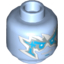 Набор LEGO Minifig Head with Ice Energy Print [Hollow Stud], Bright Light Blue