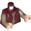 Набор LEGO Torso SW Female Dark Red Vest and Dark Tan Top Print (Senator Amidala) / Dark Tan Arms / Light Flesh Hands, Темно-красный