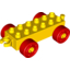 Набор LEGO Duplo Car Base 2 x 6 with Red Wheels with Fake Bolts and Open Hitch End, Желтый