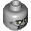 Набор LEGO Minifig Head Alien with White Eyes and Yellowed Teeth with One Missing Tooth Print (Zombie Driver) [Hollow Stud], Светлый сине-серый