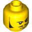 Набор LEGO Minifig Head Male Sideburns, Moustache, Wrinkles and Smirk Print (Rodney Rathbone) [Hollow Stud], Желтый