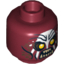 Набор LEGO Minifig Head Dual Sided LotR Uruk-hai Scowling / Handprint Print [Hollow Stud], Темно-красный