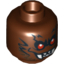 Набор LEGO Minifig Head Alien with Fangs, Red Eyes and Black Facial Hair Print [Blocked Open Stud], Красно-коричневый