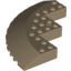Набор LEGO Brick, Round Corner 10 x 10 with Slope 33В° Edge, Axle Hole, Facet Cutout, Dark Tan