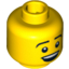 Набор LEGO Minifig Head Male Black Eyebrows, Open Mouth Smile Print [Blocked Open Stud], Желтый