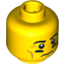 Набор LEGO Minifig Head Male Black Eyebrows, Cheek Lines and Black Underlined Eyes Print [Blocked Open Stud], Желтый