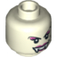 Набор LEGO Minifig Head Dual Sided Fangs, Black Eyes, Arched Eyebrows, Mouth Closed / Mouth Open Print (Lady Vampyre) [Hollow Stud], Glow in Dark White