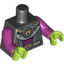 Набор LEGO Torso Alien Female Shoulder Armor and Belt with UFO Print / Magenta Arms / Lime Hands, Черный