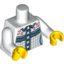 Набор LEGO Torso Female Western Shirt with Buttons, Fringe and Red Roses Print / White Arms / Yellow Hands, Белый