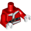 Набор LEGO Torso Santa Jacket with Fur and Black Belt Print / Red Arms / White Hands, Красный