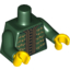 Набор LEGO Torso Jacket with Gold Trim, Buttons and Floral Motif Print / Dark Green Arms / Yellow Hands, Темно-зеленый