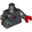 Набор LEGO Torso Robot with Red Oscilloscope Print / Black Arm and Red Hand Left / Black Mech Arm and Pearl Dark Gray Claw Right [col08-1], Черный