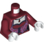 Набор LEGO Torso Monster Fighters Female Corset with Lavender Trim and Dark Red Pendant Print / Dark Red Arms / White Hands, Темно-красный