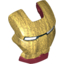 Набор LEGO Minifig Visor Top Hinge with Gold Face Shield and White Eyes Print, Темно-красный