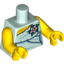 Набор LEGO Torso Female Wrapped Dress with Pink Flower Print / Yellow Arms / Yellow Hands, Light Aqua