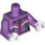Набор LEGO Torso Female Zipper, 2 Zipper Pockets and Pink and White Stripes Print / Medium Lavender Arms / White Hands, Medium Lavender