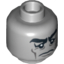 Набор LEGO Minifig Head Male Black Bushy Eyebrows, Sad Eyes with White Pupils, Cheek Lines Print [Hollow Stud], Светлый сине-серый