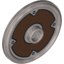 Набор LEGO Minifig Shield - Round with Stud and Raised Rim with Dark Brown Ring and 4 Rivets Print, Flat Silver