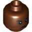 Набор LEGO Minifig Head Alien with SW Agen Kolar Black Mouth and Dots on Cheeks Print [Blocked Open Stud], Красно-коричневый